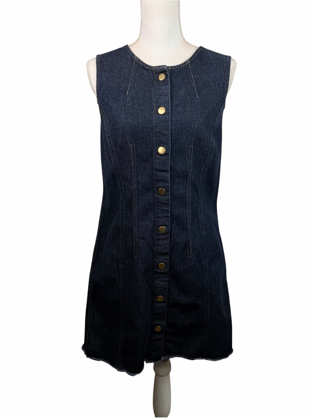 J. Crew | Dark Wash Seamed Denim Sleeveless Mini Dress